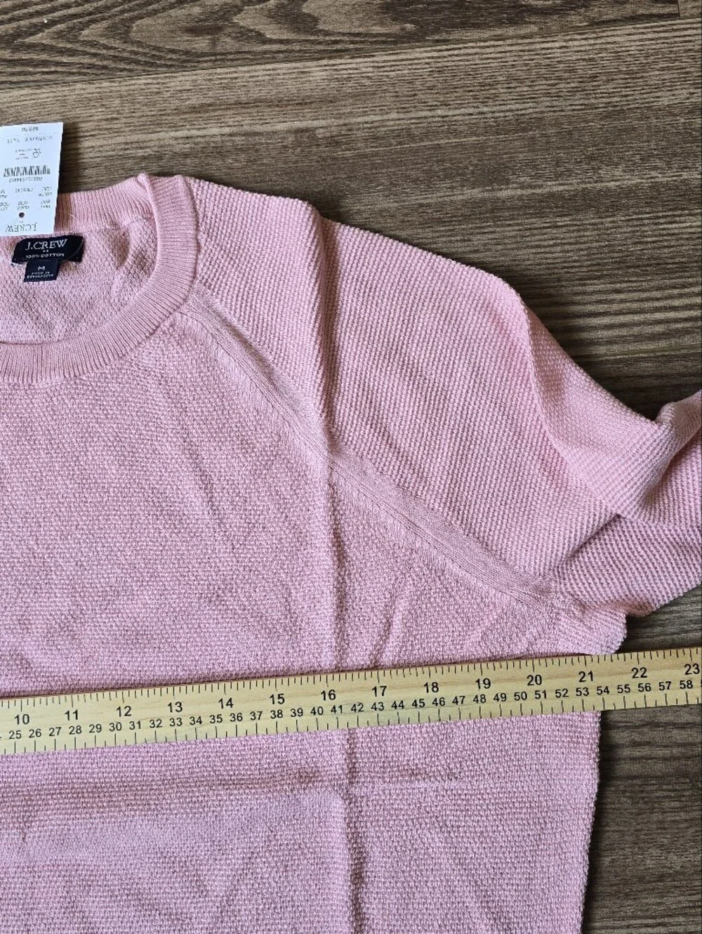 J.CREW Sweater Men M Pink Lightweight Cotton Crewneck Heritage Preppy Minimalist